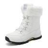 Women White Snow Boots Winter Plush Black Warm Mid-calf Boots Ladies Waterproof Cotton Shoes Plus Size 36-44