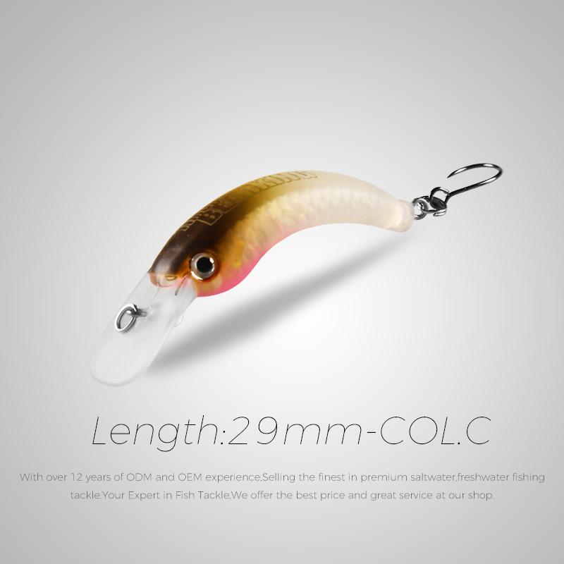 BEARKING 29 мм 42 мм рыболовная приманка для форели, мини воблер, рыболовные снасти, пресноводный гольян, рукоятка, искусственная жесткая приманка