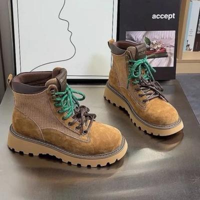 Европейские винтажные женские осенние новые короткие ботинки в британском стиле с толстой подошвой в стиле вестерн
