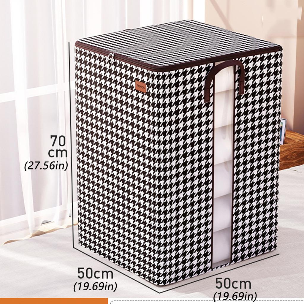 Foldable Quilt Storage Box Visiable Window Big Capacity Non-Woven Portable Clothes Organizer Baby Toys Rag Container Cases Items