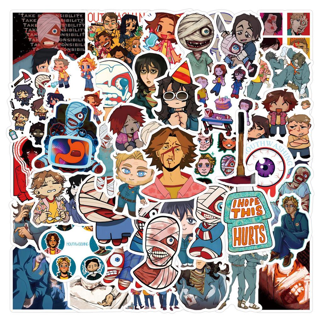 Набор из 55 мультяшных граффити-наклеек для чемодана и бутылки для воды