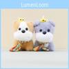 Adorable Brown Gray And White Plush Dog Keychain Soft Toy For Kids And Collectors