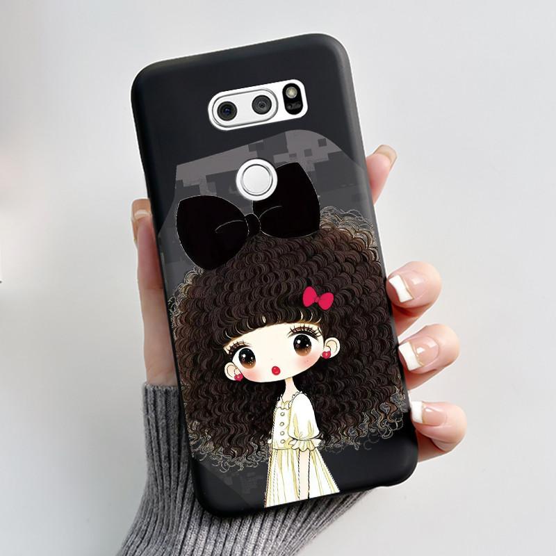 Чехол для LG V30 V30+ V30S V30S+ V35 V35+ ThinQ Тонкий Мягкий Черный Силиконовый Чехол Эстетичный Роскошный Милый Крутой Задняя Крышка для Мальчиков Девочек