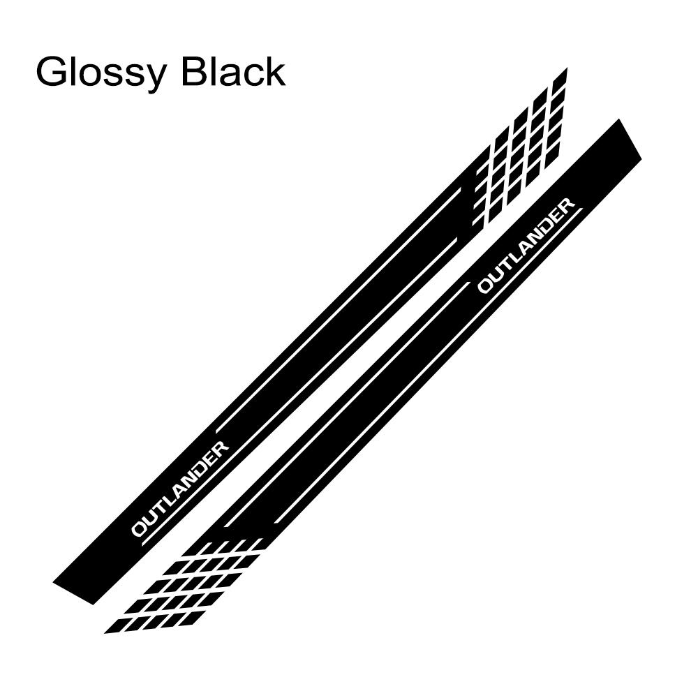 2 шт. Автостайлинг Полосы на боковые юбки дверей Виниловые наклейки Для Mitsubishi Outlander Светоотражающие Авто Декоративные Наклейки Аксессуары