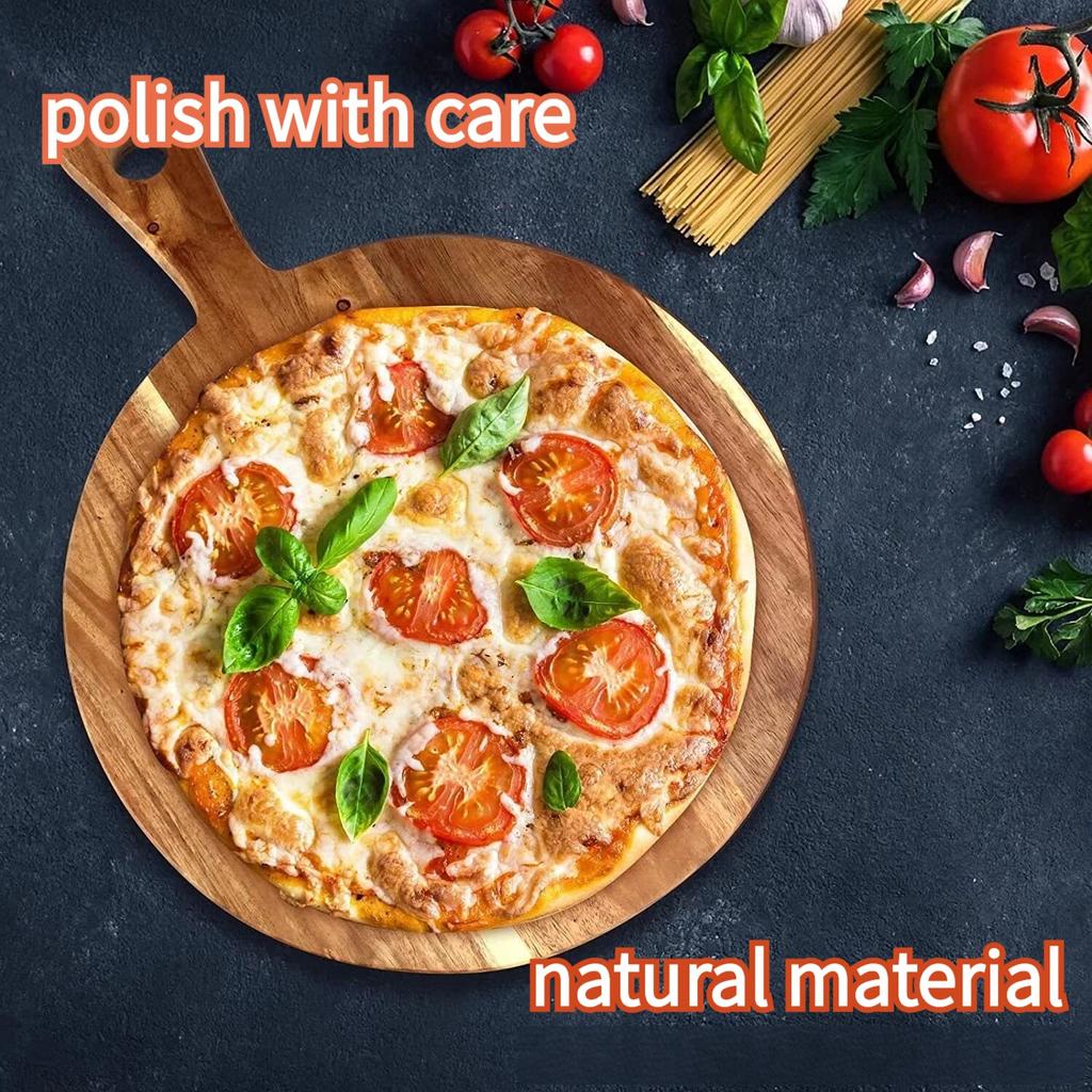 Разделочная доска из акации, разделочная доска из акации с ручкой, круглая/прямоугольная, переносная деревянная тарелка, поднос для сервировки кухни