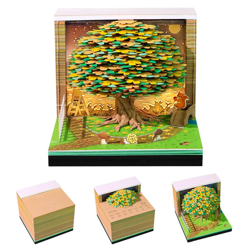 2027 Calendar with Built-in LED Light and 3D Tear-away for Enhanced Office Decor