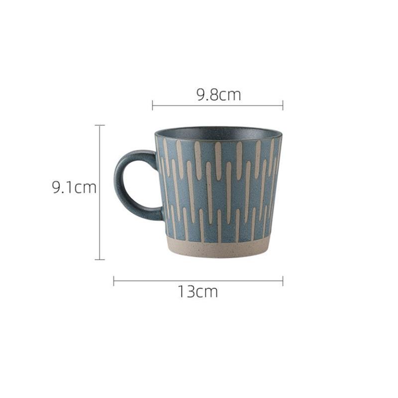 Nordic Ceramic Retro Coffee Mug Simple Office Tea Cup Coarse Pottery Handmade Breakfast Milk Mug Couple Drinkware