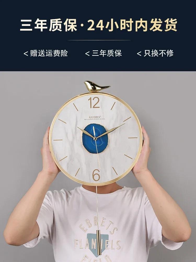 Настенные часы Nordic Metal Agate Living Room Decoration Настенные часы Home Decor Mute Creative Luxury Glod Kitchen Clock Undefined