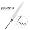 Feather Pen Mugast Fountain Pen Feather Pen Feather Decoration Retro Stylish Present Feather Pen Nib 5 Pieces + (White)