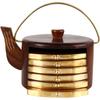 Rosewood Kettle Shape Coaster Set for Kitchen and Dining Table/Coffee Table.-Set of 6