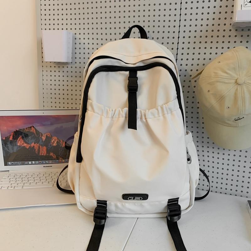 Студенческий школьный рюкзак, однотонный рюкзак большой емкости, рюкзак для старшей средней школы на открытом воздухе