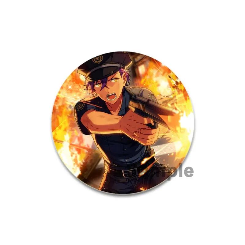 32/44/58mm Ensemble Stars Idol Brooch Round Cartoon Cosplay Badge Adonis Otogari Icons Lapel Pins for Backpack Gift Accessory