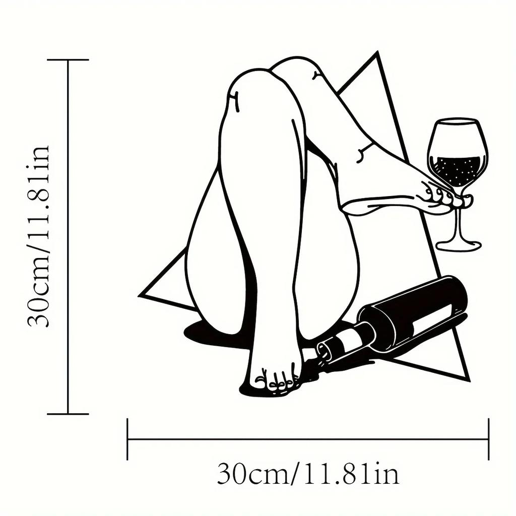 Charming 1pc Metal Wall Art - Cyberpunk Wine Drinker. A Delightful Addition To Home Bar Decor and a Great Housewarming Present.