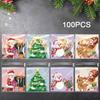 50/100pcs DIY Xmas Biscuit Bag Self Adhesive Sugar Cookies Bag New Christmas Candy Bag  Christmas