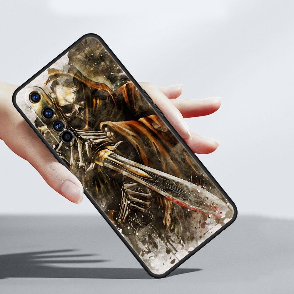 Grim Reaper Skull Skeleton Phone Case For Realme 10 9 8 5G 7 6 GT2 Pro Plus 9i 8i C21 C11 C25 C35 GT Neo 2 3 3T Soft Black Cover
