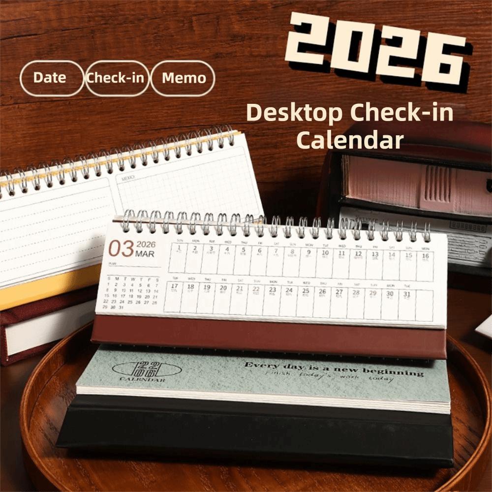 Simple Style Monthly Planner Portable Size Desktop Display Check In Notebook Home Office