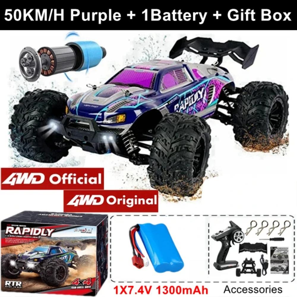 4WD 1:16 80 км/ч Супер Бесколлекторный 50 км/ч Коллекторный Радиоуправляемый Автомобиль 4x4 Внедорожник Пульт Дистанционного Управления Высокоскоростной Дрифт Гонки Грузовик Багги Игрушка Подарок