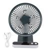 USB Small Desk Fans 4 Levels Low Noise 180 Degree Automatic Shaking Head Rechargeable 5000mAh Desk