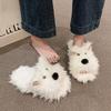 Women's Cute Cartoon Plush Slippers - Warm and Warm Countertop Cotton Winter Home Slippers Girls Sweet Thick Bottom Plush Casual Indoor Shoes