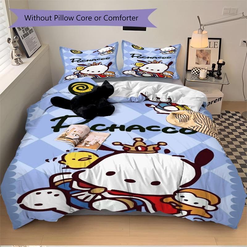 Pochacco'S Royal Adventure Print 3Pcs Bedding Setduvet Cover With 2 Bedropillowcase Home Birthday Gift