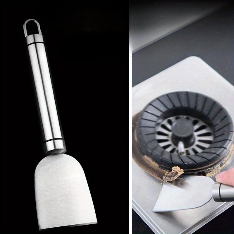 1pc  Multi-function decontamination scraper stainless steel kitchen spatula stove floor tile cleaning scraper wall floor stains
