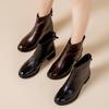 2025 Зимние женские роскошные ботинки из коровьей кожи: Нескользящие, Теплые, Удобные, Модные, Плюс Вельвет