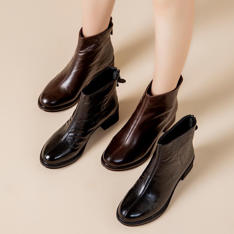 2025 Зимние женские роскошные ботинки из коровьей кожи: Нескользящие, Теплые, Удобные, Модные, Плюс Вельвет