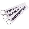 Insert Before Flight Print Embroidery Tag Keychain Key Ring Chain Pendant Gift