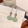 Elegant Chinese-Style Chalcedony Zircon Earrings: Vintage-Inspired Hanfu Design