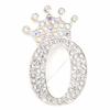 Crown 26 Initial Letters A To Z   Brooch Pins Women
