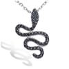 [K9546] - Silver Pendant 'Tentation' Black (rhodium-plated) - 17x25 Mm
