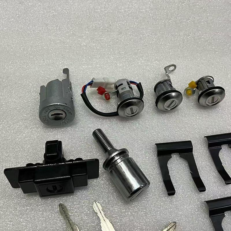 Car Full Lock Cylinder Key Set MR259111 Replacement for Pajero Montero 2nd 1990 to 2004 Lock Cylinder Set for Pajero