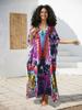 2024 богемный кафтан с принтом, женское летнее пляжное платье, одежда больших размеров, женский кафтан, купальный костюм, платья в стиле бохо