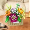 Diy Sunflower Rose Bouquet Potted Plant Creative Flower Basket Assembly Of Building Brick Set Home Decoration Children Gift