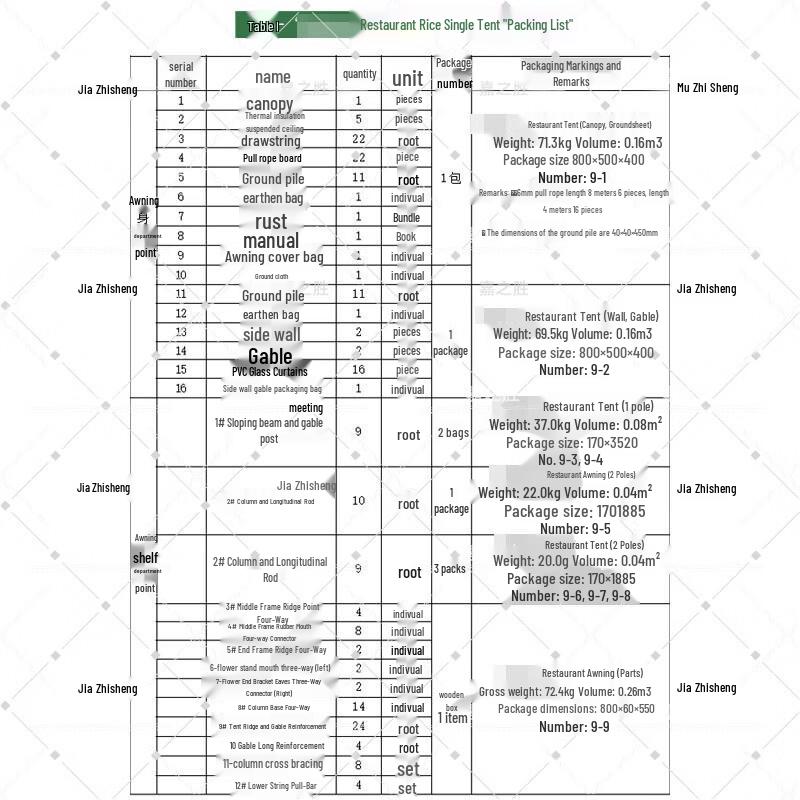 Jiazhisheng 2006-72 Military Dining Tent