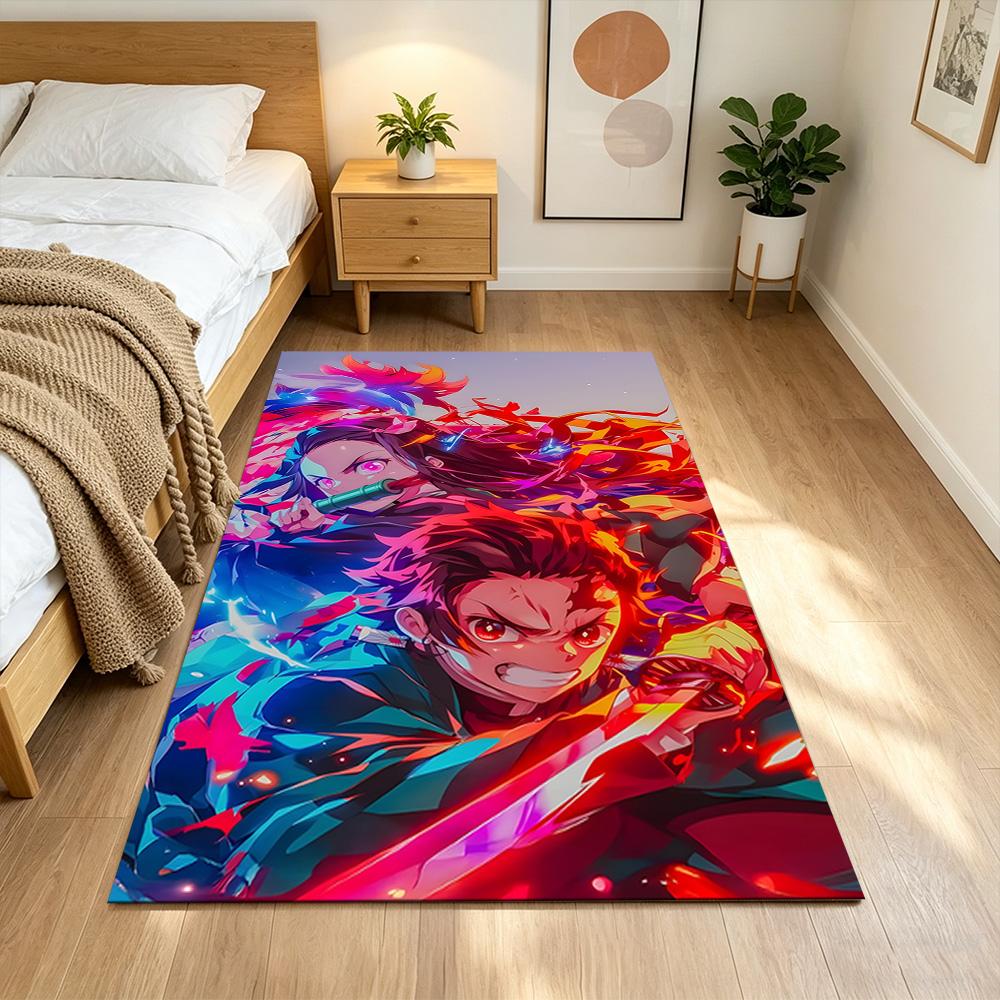 Demon Slayer Battle Fury Non-Slip Home Carpet Design for Office Decor Living Room Gift