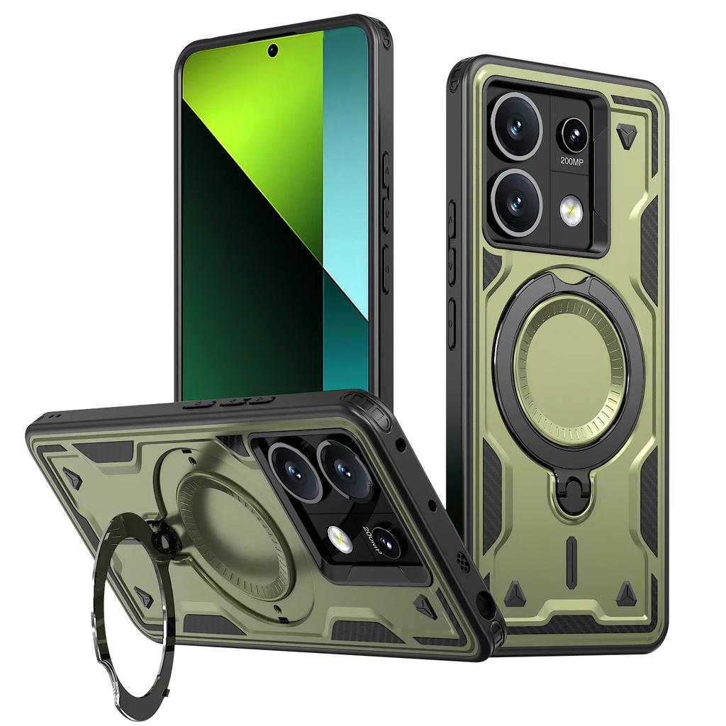 Для Xiaomi Poco X6 Pro Redmi Note 13 5G K70E Чехол Военная Броня Противоударный 360° Вращающееся Кольцо-Подставка ТПУ Пластиковая Крышка Телефона