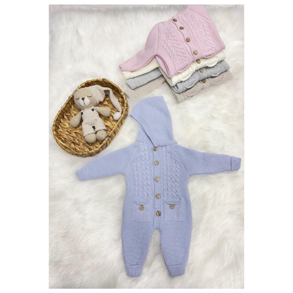 Littleland Knitted Baby Jumpsuit With Pockets