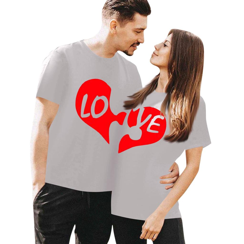 Мужская повседневная футболка с круглым вырезом и коротким рукавом с принтом ко Дню святого Валентина