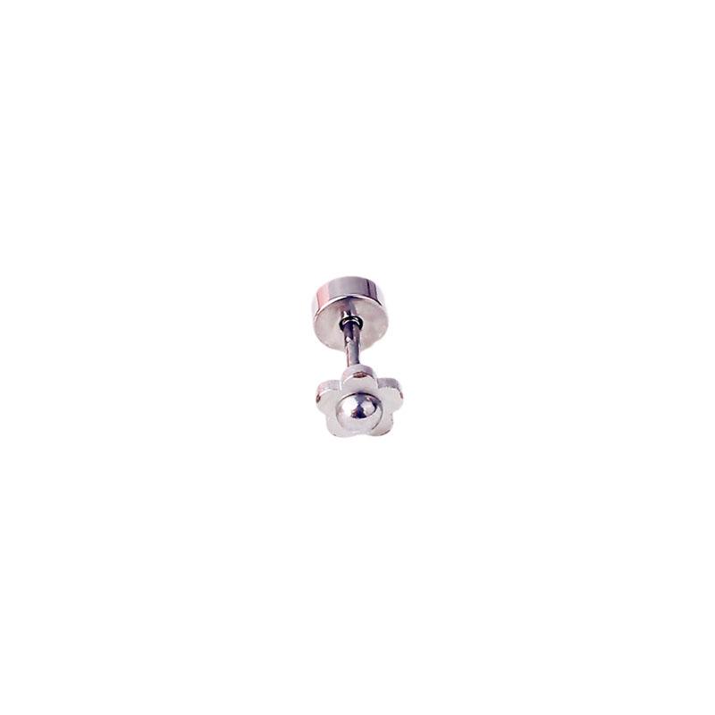 Simple Style Ball Snake Flower Earrings Stainless Steel Punk Geometric Mini Screw Stud Ear Jewelry Party Gifts For Women Men