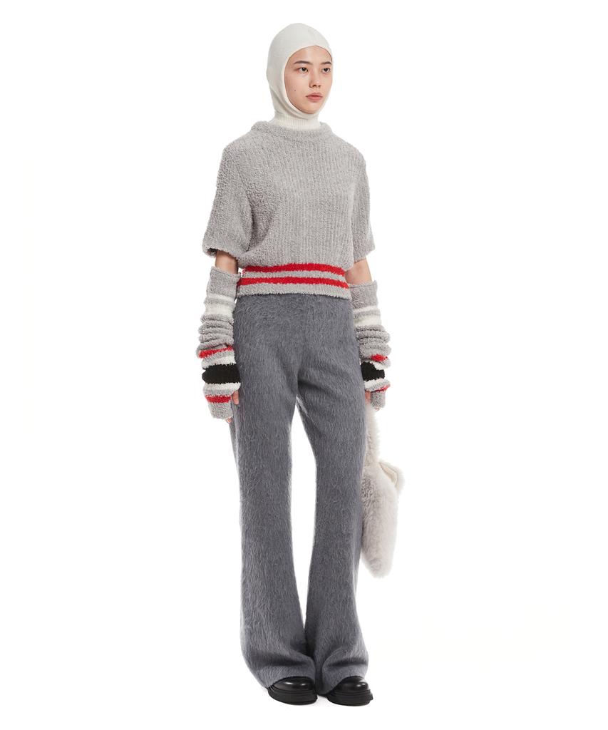 TRUNK PROJECT Gray Detachable Sleeves Sweater
