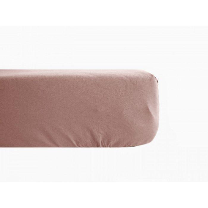 Fitted Sheet Percale Pure Combed Cotton Long Fibers 80 Threads/cm² with 35 Cm Pocket South Wind - Pink - 180 X 200 Cm 35 Pocket
