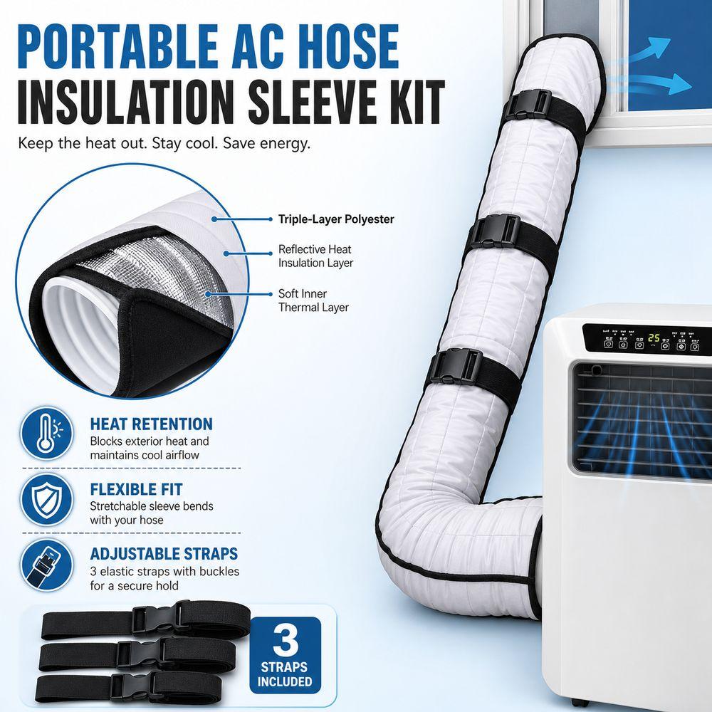 Adjustable Straps Air Conditioner Hose Cover Portable Exhaust Hose Cover Indoor Cooling