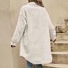Женское модное однотонное плюшевое пальто с длинными рукавами и открытыми пуговицами и лацканами, свободное темпераментное длинное пальто
