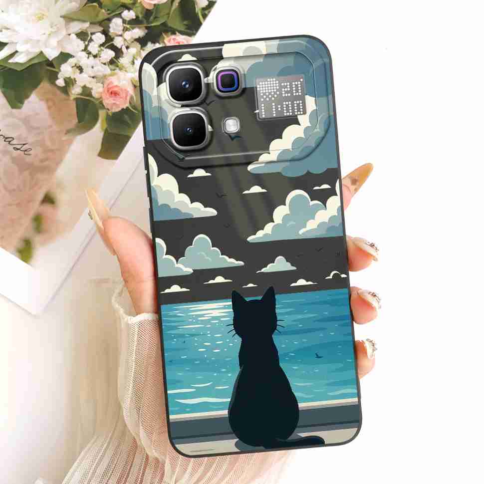New For Infinix Note 60 Pro 5G X6878 Case Paint Cat Flowers Silicone Cover For Infinix Note 60 5G 6.78" X6879 Phone Cases Bumper
