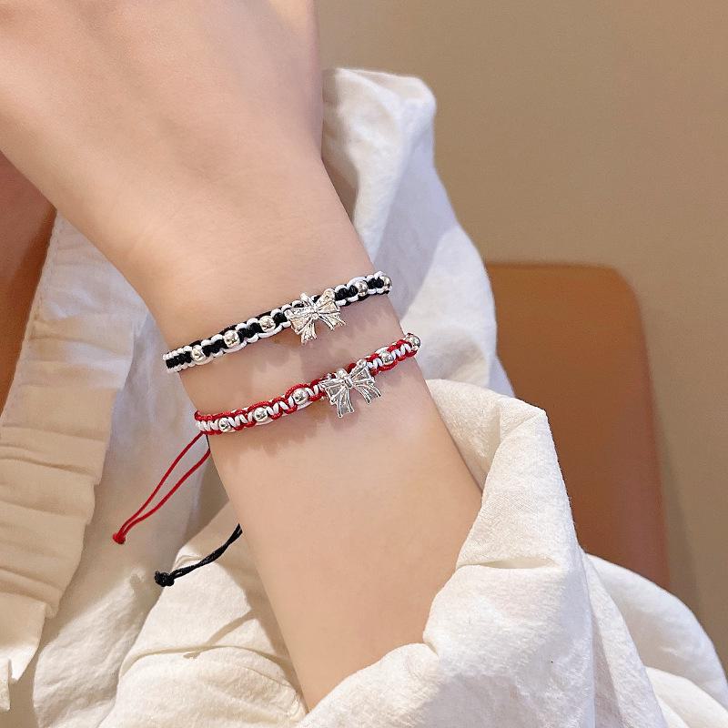 Runaway Princess Red String Bow Bracelet: Elegant, Versatile, Braided Jewelry for Women