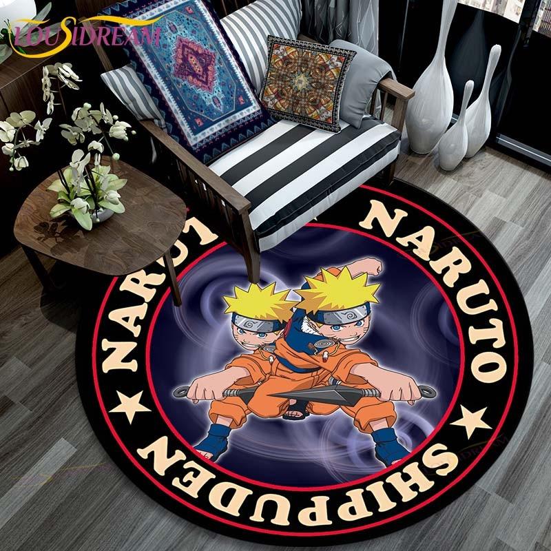 Ковер для гостиной, детские круглые коврики с рисунком Наруто с 3D рисунком для журнального столика, домашний детский напольный ковер, противоскользящий