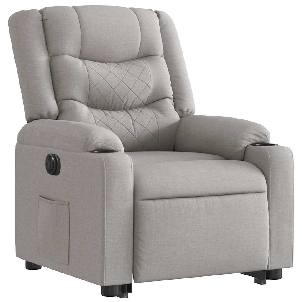 Electric Recliner Chair with Rising Function Cloud Grey Fabric