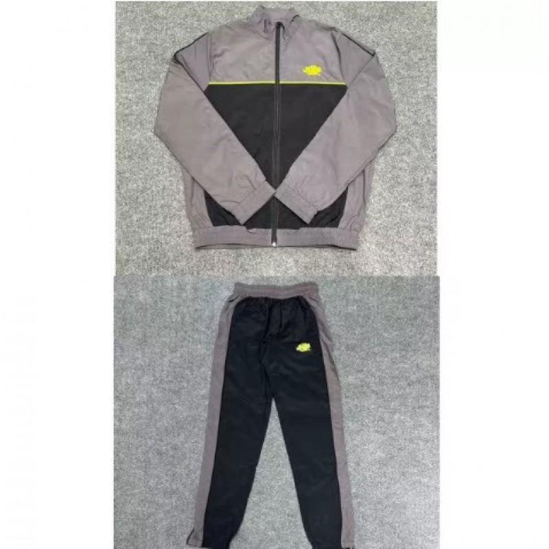 Mens Cotton Streetwear Hooded Windbreaker Jacket Pants Set Casual Outfit 2025
