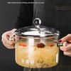 Эстетичная стеклянная кастрюля для супа, посуда, устойчивая двухручная кастрюля для соуса, для пасты, для плиты, кастрюля для тушения, кастрюля для бульона, кухонные аксессуары, инструмент